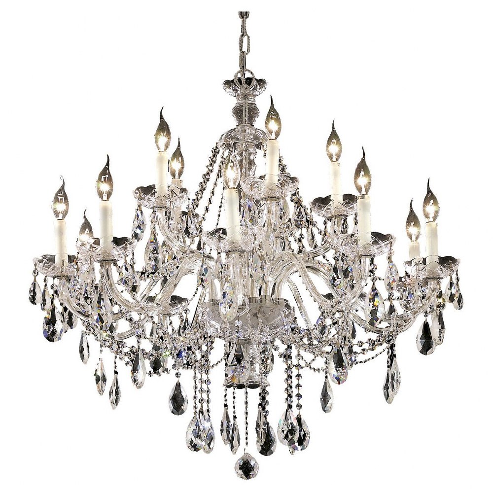 Elegant Lighting 7831W2C//RC Royal Cut Clear Crystal Alexandria 2-Light Crystal Wall Sconce Finished In Chrome with Clear Crystals