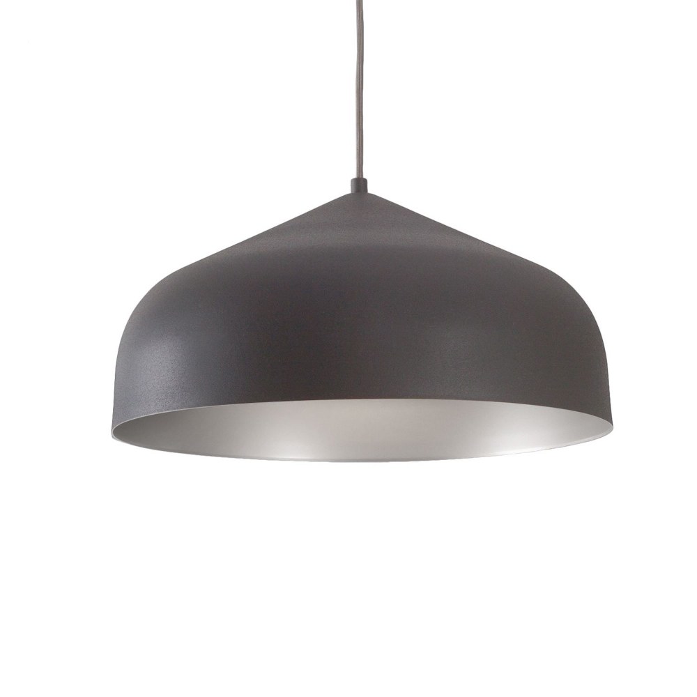 Kuzco Lighting PD9108-WH/SV Helena 7.88 Inch 12W 1 LED Pendant White/Silver Finish with Spun Metal Shade