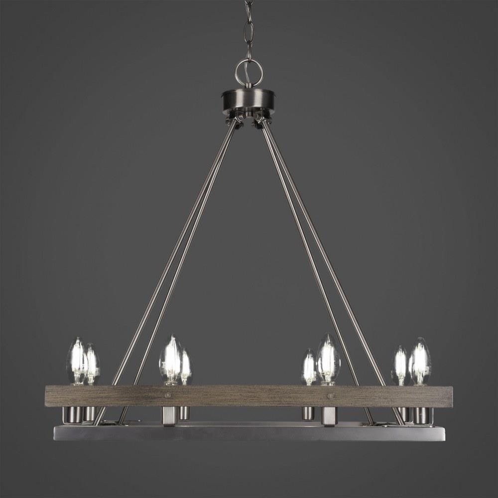 2704-GPDW Belmont 4 Light Chandelier in Graphite & Distressed Wood 2704-GPDW Belmont 4 Light Chandelier in Graphite & Distressed Wood