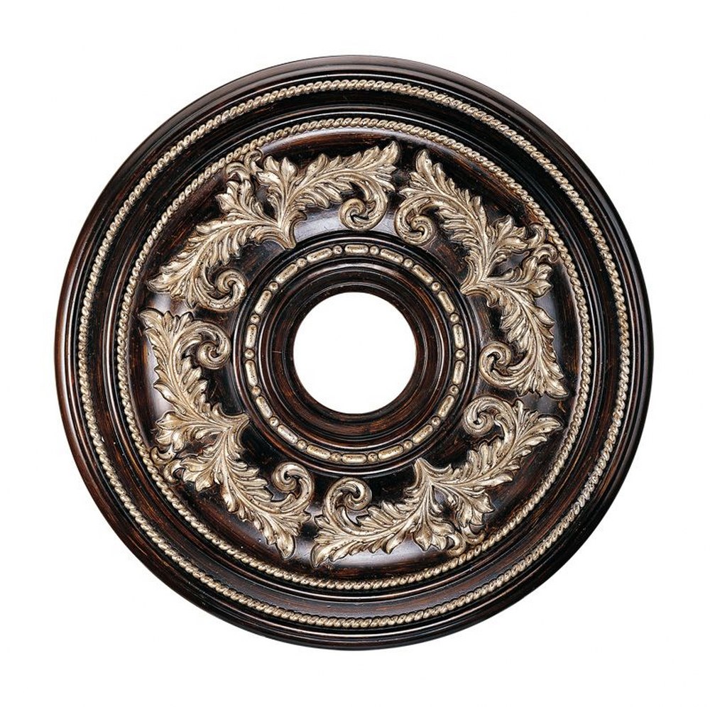 Livex Lighting 8210-63 Ceiling Medallion in Verona Bronze with Aged Gold Leaf Accents